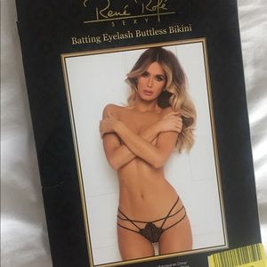 Black lingerie buttless bottoms